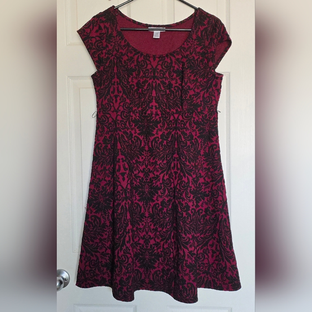 Motherhood Black and Red Mini Dress
